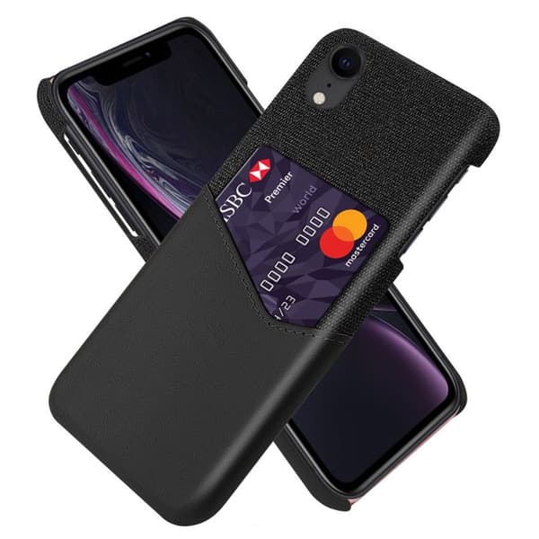 iPhone XR Case with Card Holder - Black