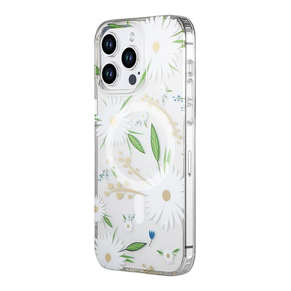 iPhone 14 Pro Max Mobilskal MagSafe - Blommor Vit