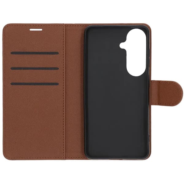 Flip Stand Leather Wallet Case For Samsung S26 Plus Brown
