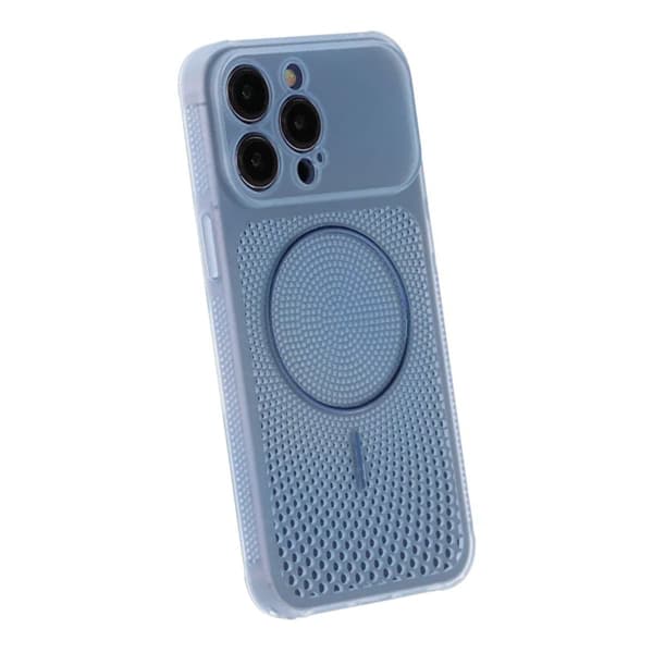 Magnetic Mesh Cooling Phone Case For iPhone 14 Pro Max Blue