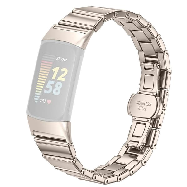 Fitbit Charge 6 / Charge 5 Watch Strap Stainless Steel – Silver