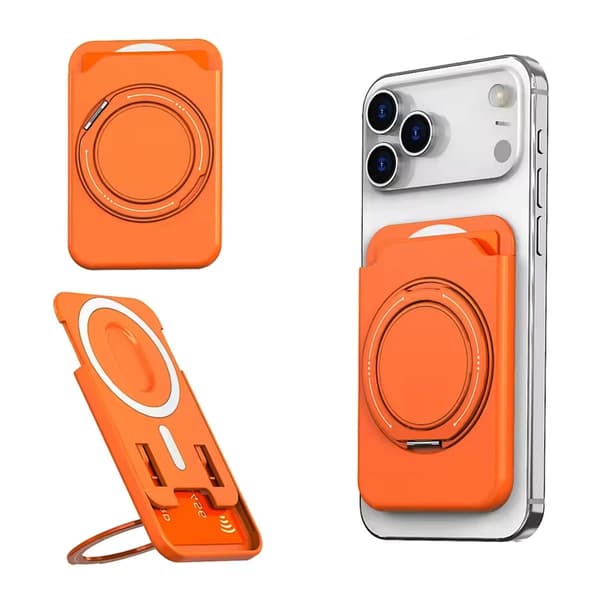 MagSafe korthållare med roterande Ringstativ - Orange