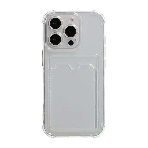 Shockproof Case with Card Holder iPhone 16 Pro Max Transparent