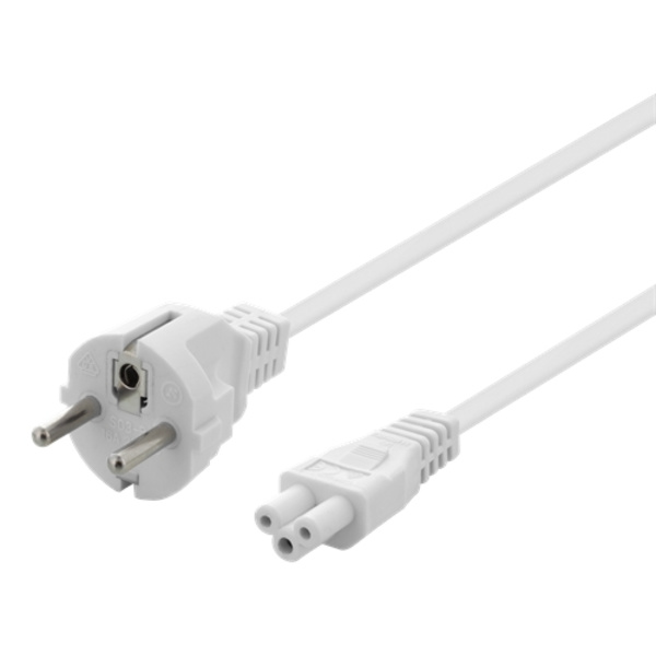 Deltaco Device Cable CEE 7/7 - IEC 60320, Grounded, 0.5m - White
