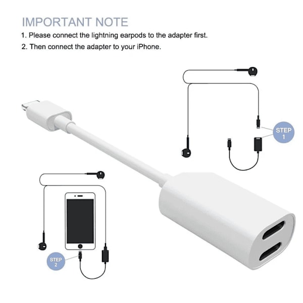 SiGN iPhone 7/7Plus Lightning Adapter för laddning & earpods,