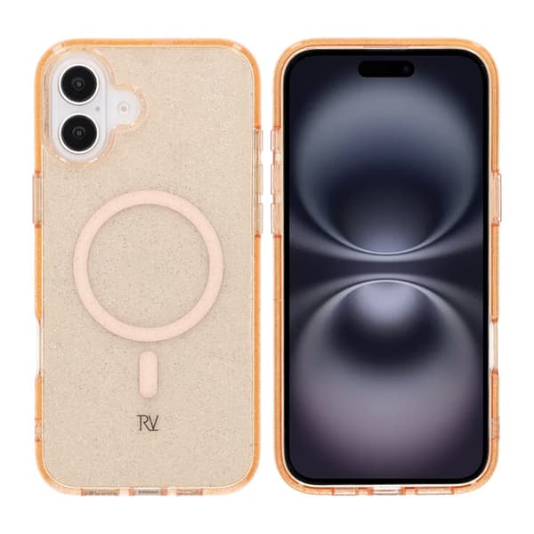 iPhone 16 Plus Rvelon TPU Mobile Case with MagSafe - Glitter Gold