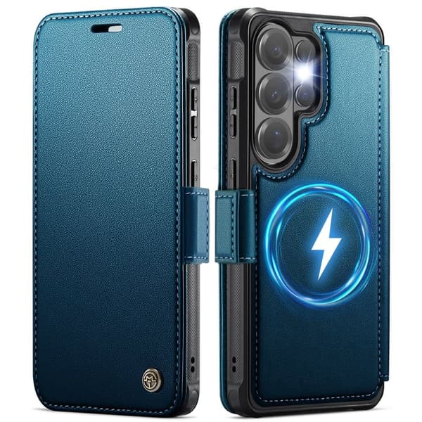 CASEME 053 Samsung Galaxy S25 Ultra Wallet Cover MagSafe RFID blocking - Blue