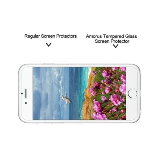 AMORUS for iPhone 7/8/SE 2 härdat skärmskydd 2.5D Arc Edge Svart