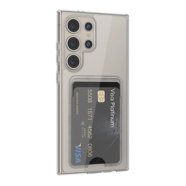 Samsung Galaxy S23 Ultra Mobile Case with Card Holder Rvelon - Transparent