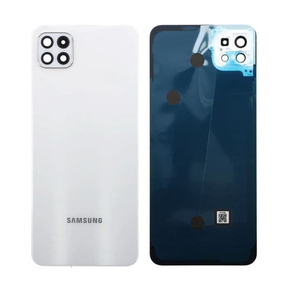 Samsung A22 5G Baksida med tejp - Vit Svart