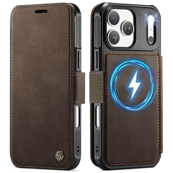 CASEME 053 iPhone 17 Pro Max Wallet Cover MagSafe RFID blocking - Brown