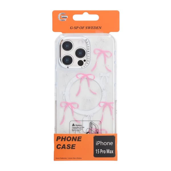 Case Magsafe for iPhone 15 Pro Max - Transparent with bow