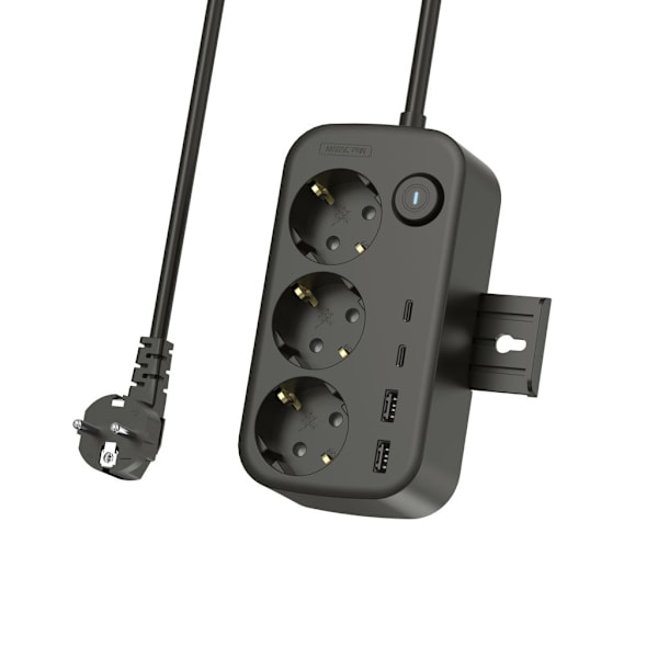 NEXTBATT Power strip 3 sockets 230V/2x USB-A/2x USB-C, 150cm
