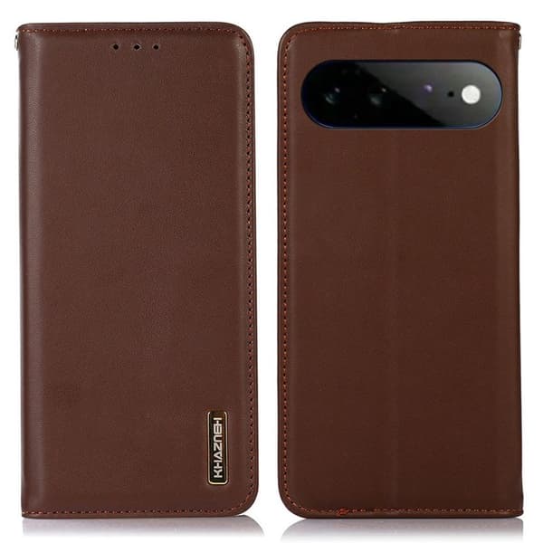 KHAZNEH Google Pixel 11 Pro XL Wallet Cover Real Leather RFID Blocking - Brown