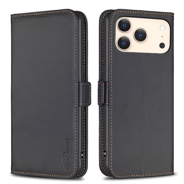 Wallet Cover with Magnetic Clasp iPhone 18 Pro, iPhone 17 Pro - Black