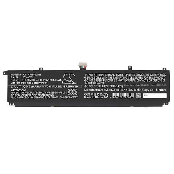 Battery for HP OMEN 16-K0010NA mfl