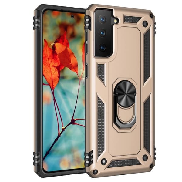 Samsung Galaxy S21 4G, 5G case with a ring holder - Gold