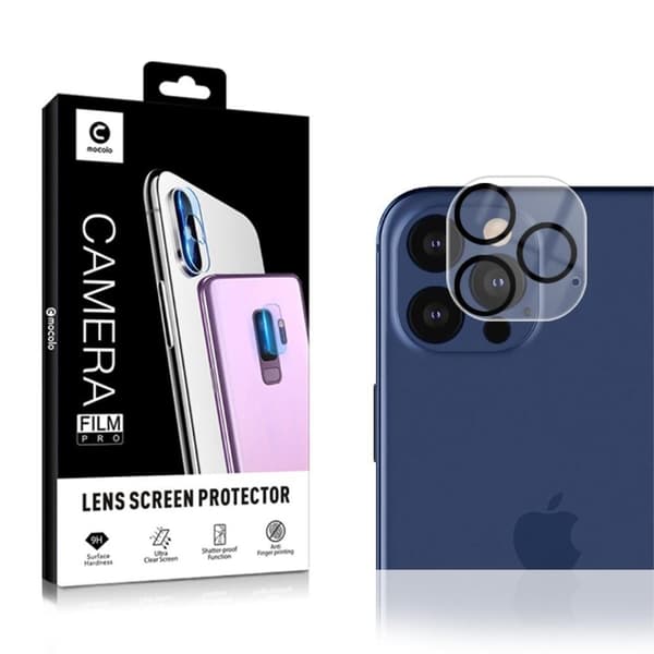 MOCOLO Linsskydd i Härdat Glas för iPhone 12 Pro Max Svart