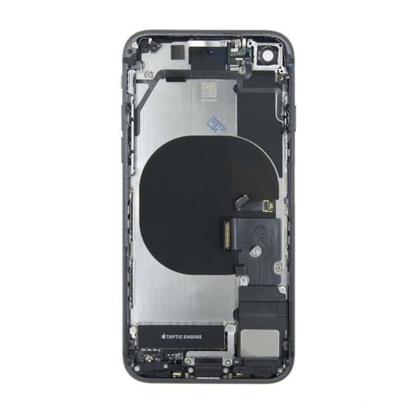 Original iPhone 8 Komplett Baksida Med Alla Flex Kablar - Svart Svart