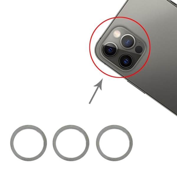 Original iPhone 12 Pro Kameraring (3-pack) - Blå