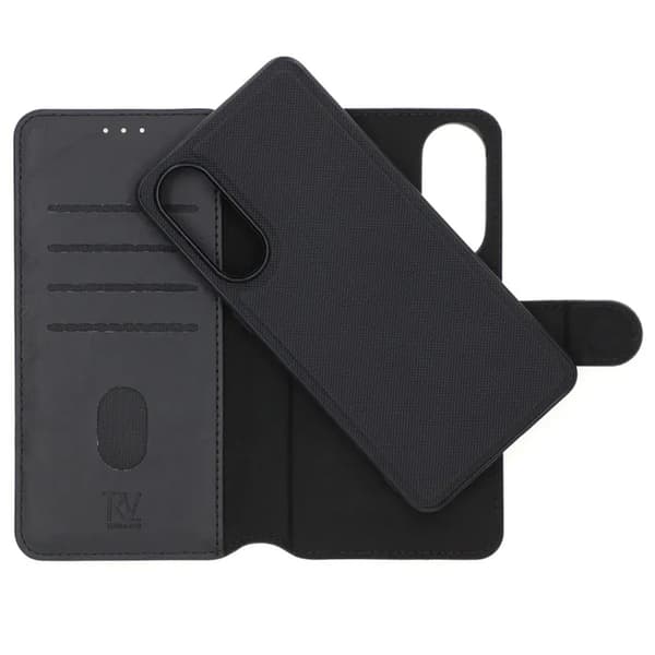 Rvelon Wallet Case Magnet for Samsung S25 Edge - Black