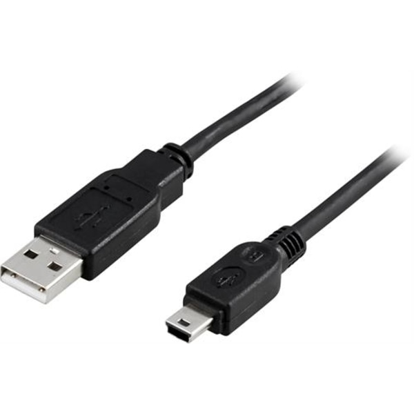 DELTACO USB 2.0 Cable Type A ha - Type Mini B ha, 2m - Black