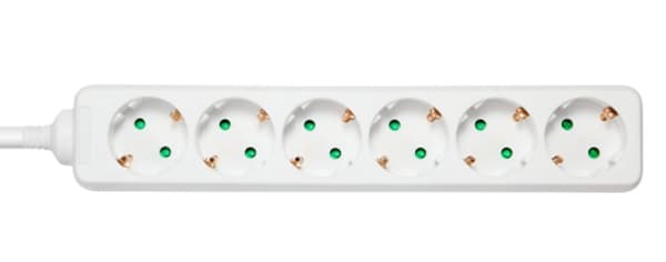 Deltaco Earthed power strip, 6xCEE 7/3, 1xCEE 7/7, childproof, 3m - White
