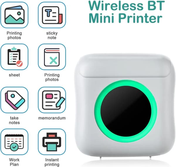 SiGN Miniskrivare Bluetooth 200 dpi Label Printer med en rulle - Vit Svart