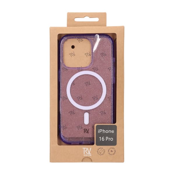 iPhone 16 Pro Rvelon TPU Mobile Case with MagSafe - Glitter Purple