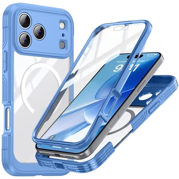iPhone 18 Pro/17 Pro MagSafe Case with Built-in Screen Protector - Blue