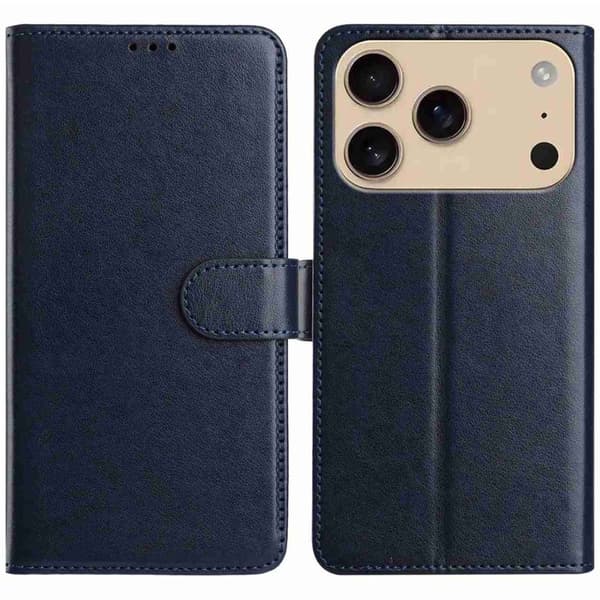 iPhone 18 Pro/17 Pro Wallet Cover PU-leather - Dark Blue