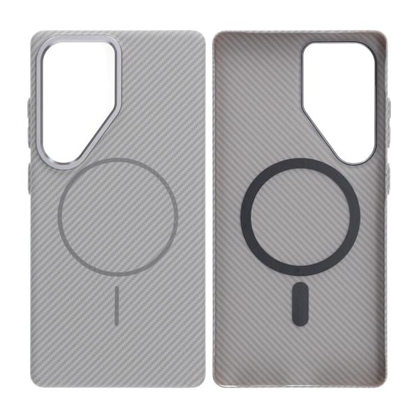 Samsung Galaxy S25 Ultra Mobile Case Carbon Patterned - Gray
