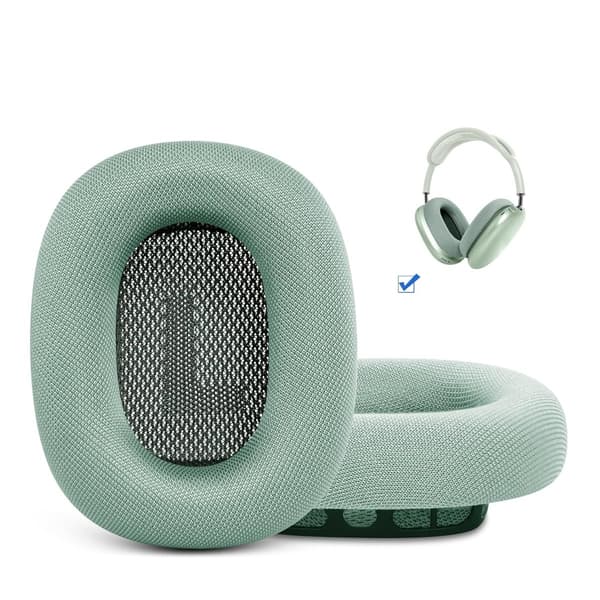 AirPods Max green mesh silicone earphone covers, one pair