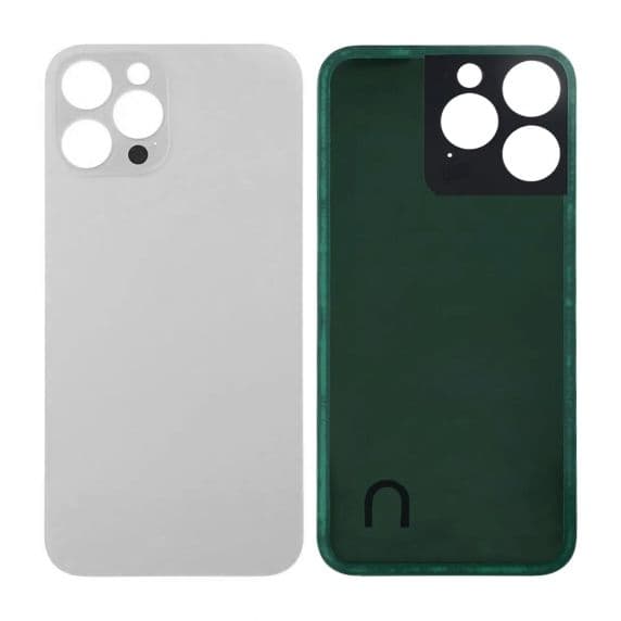 iPhone 14 Pro Max Baksida Glas med tejp - Vit Svart