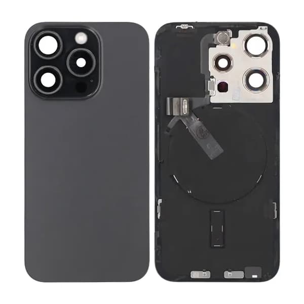 iPhone 15 Pro Baksida Glas Komplett OEM - Svart