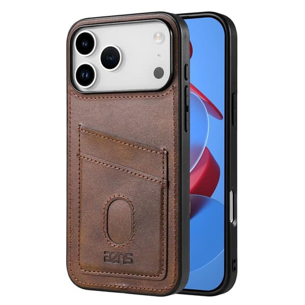 Case with Card Slots PU-leather iPhone 18 Pro, iPhone 17 Pro - Coffee