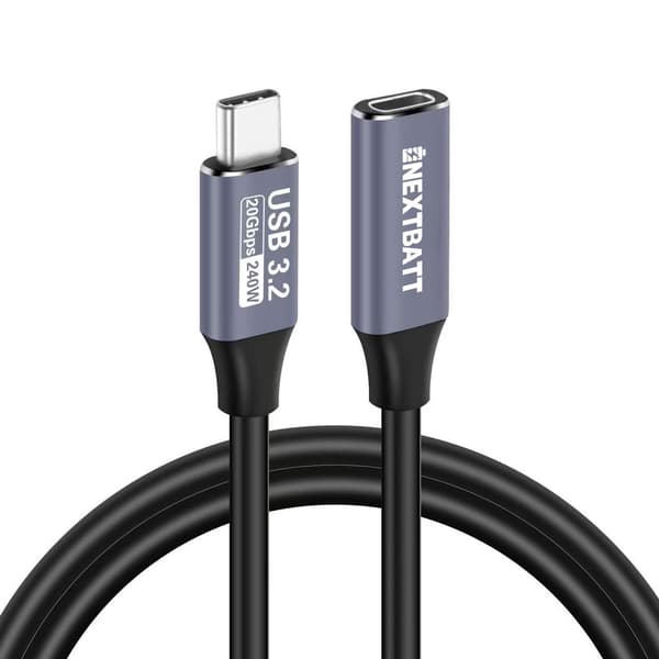 Nextbatt USB-C extension cable male to female 2m – black
