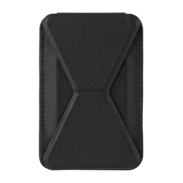 Foldable Ultra Thin Magnetic Cardholder Phone Kickstand Black