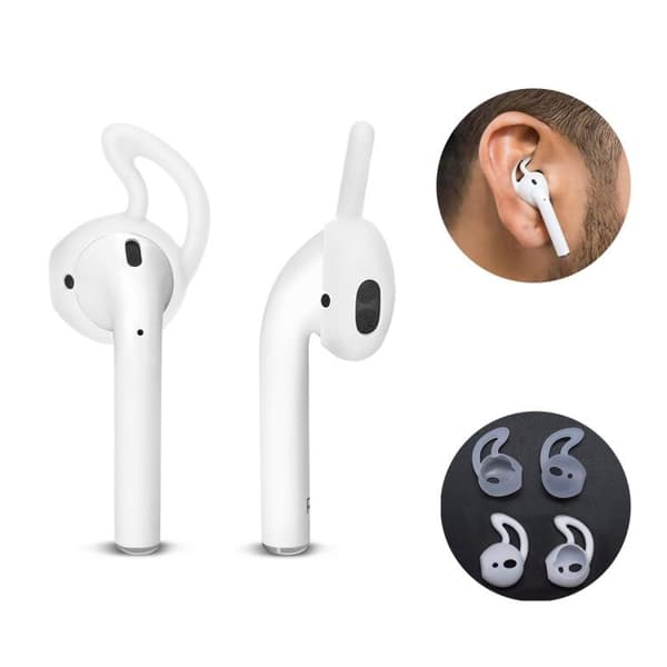 Silikon-earhooks för Apple AirPods - Vit Svart