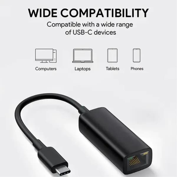 SiGN USB-C till Ethernet Adapter - 10/100/1000Mbps Svart