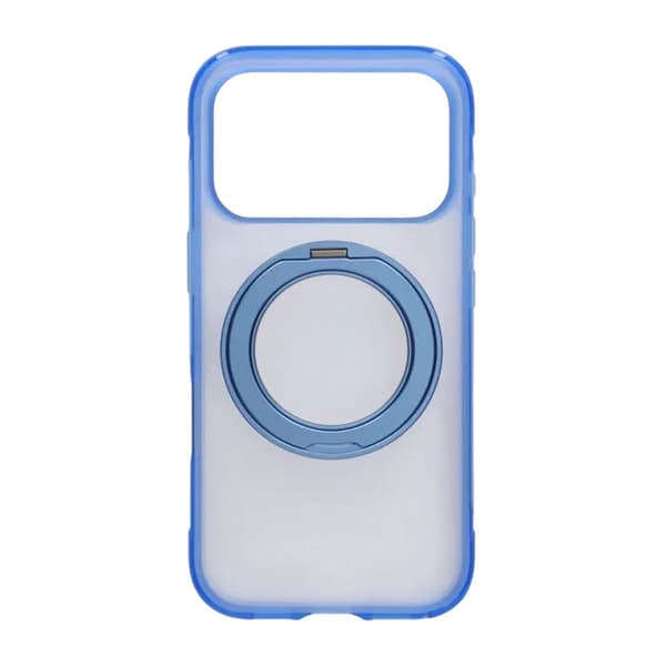 360-degree Rotating Stand Matte Magnetic Shockproof Airbag  Case  For iPhone 17 Pro Max/18 Pro Max Blue