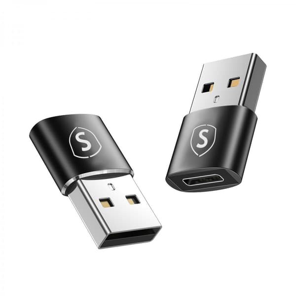 SiGN USB-C till USB-A Adapter, 2-pack Svart