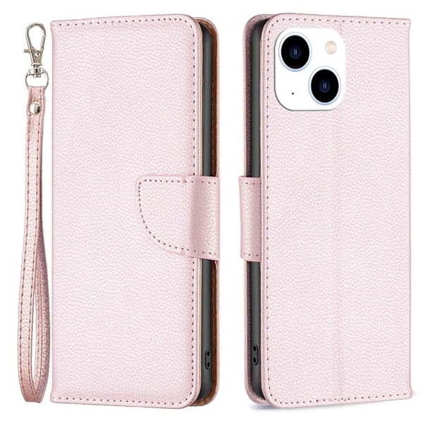 IPhone 15 cover with a strap - Rose gold-colored