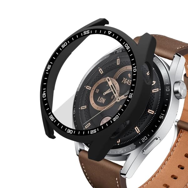 Huawei Watch GT 3 46mm Case with Tempered Glass Screen Protector – Black