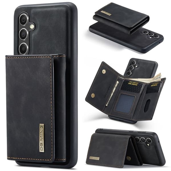 DG.MING Samsung Galaxy S24 FE Case with detachacble wallet - Black