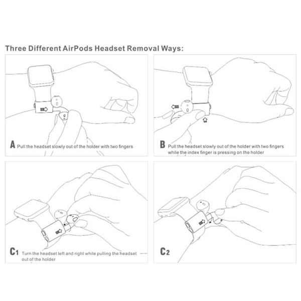 Silikonhållare för Apple Airpods / Pro - Apple Watch - Vit