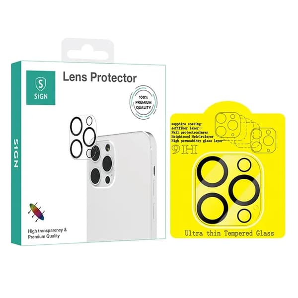 SiGN Linsskydd i Härdat Glas för iPhone 13 Pro & iPhone 13 Pro Max Svart