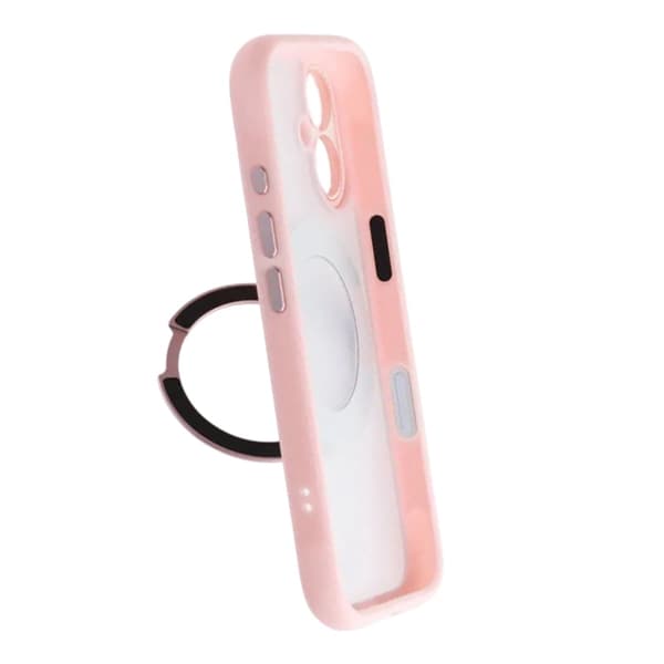 Clear Glow 360-degree Rotating MagSafe Stand Case For iPhone 17 Pink