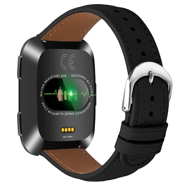 Fitbit Versa/Versa Lite/Versa 2 Watch Strap PU Leather – Black