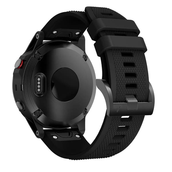 Garmin Fenix 5/Fenix 5 Plus/Fenix 6 etc. Silicone Watch Strap – Black